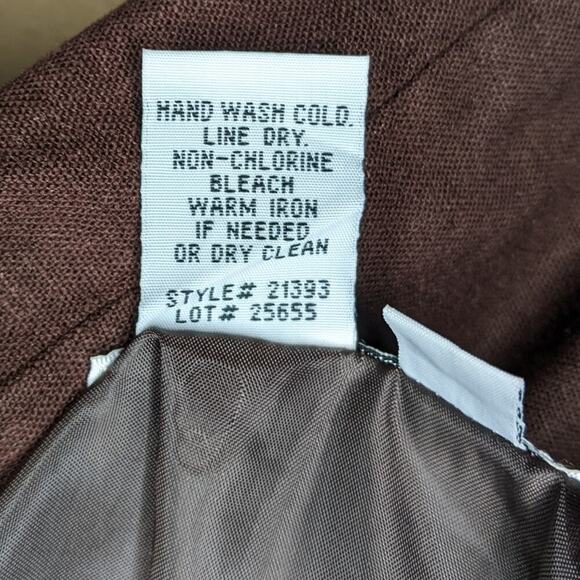 VTG 90s Brown Linen Sleeveless Floral Embroidered Crop Blouse Tank Neck Boho 14 - Picture 7 of 8